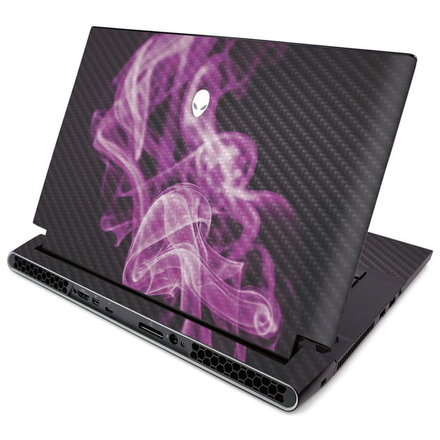 MightySkins Carbon Fiber Skin for Alienware m15 R2 (2019) - Pink Flames | Protective, Durable Textured Carbon Fiber Finish | Easy to Apply, Remove, and Change Styles | Made in The USA