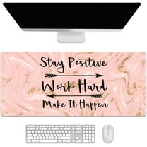Rose Gold Glitter Marble Desk Mat, Desk Accessory, Cute Workspace, Trendy Workspace, Trendy, 35.4x15.7in Large Gaming Mouse Pad, Cute Desk Topper, Pretty Desk Pad