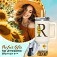 thumbnail image 3 of Personalized Sunflower Monogram Cup for Women, Mom, Wife, Boss Lady, Coworkers-Custom 40oz Tumbler with Handle- Unique Birthday, Christmas, Boss Day Gift for Her, 3 of 7