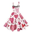thumbnail image 4 of Valentines Dress for Women Spring Summer Sleeveless Love Heart Print Dresses Elegant Evening Prom Party Dress Pink M, 4 of 5