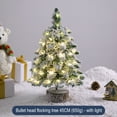thumbnail image 5 of 23.6 Inch Small Flocked Christmas Tree with Light, Pre-lit Mini Tabletop Xmas Tree, White, 5 of 7
