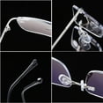 thumbnail image 6 of 3 Pairs of Frameless BIFOCAL Silver Reading Glasses 4.00 for Men and Women, Rectangle Presbyopic glasses, Rimless Blue Light Blocking Readers +4.00, 6 of 6
