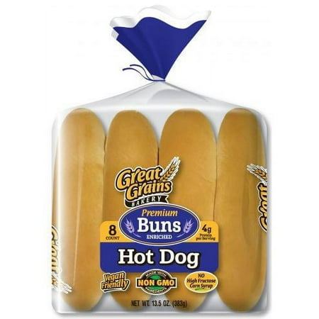 Great Grains Bakery Premium Hot Dog Buns 8 Ct, 13.5 Oz.