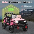 thumbnail image 6 of 24V Kids Ride on Truck Car, Battery Powered Ride on Car with Remote Control, Electric Vehicle Car for Boys Girls Aged 3-6, Ride on Toy w/Bluetooth, Lights, 4 Wheelers, Gift for Kids Tollder, Pink, 6 of 10