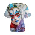 thumbnail image 3 of Fiudx Ofertas Flash Artículos En Oferta Blusas Informales de Manga Corta con Cuello Redondo y Estampado a La Moda para Mujer, 3 of 3