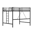 thumbnail image 3 of Ktaxon Loft Bed Queen Size with Flat Rungs, No Box Spring Required,Heavy Duty Metal Slat Support,Black, 3 of 11