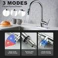 thumbnail image 6 of Wowow Single Handle Pull Down Sprayer Kitchen Faucet in Polished Chrome, Stainless Steel Kitchen Faucet with Soap Dispenser, 6 of 8