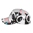 thumbnail image 5 of Balery Panda Cute Pink Hearts Baseball Cap For Women Men,Adjustable Size For Running Workouts And Outdoor Activities All Seasons, 5 of 9