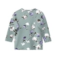 thumbnail image 3 of XADYUY Girls Tee Shirts 10-12 Crewneck Vintage Floral Graphic Tshirt 3/4 Sleeve Toddler Girls T-Shirts Summer Fashion Cotton Loose Toddler Tops Girls 14-16 Years,Light Gray, 3 of 4