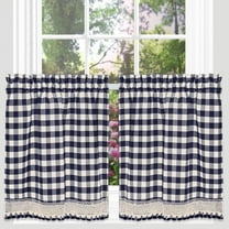 Achim Buffalo Check Kitchen Curtains, Set of 2 Tiers
