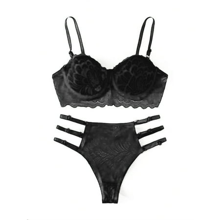 Upioiwer Underwear For Women Set Lingerie New Sexy Fashion Lace Lingerie Underwear Sleepwear Steel Ring Pajamas Garter Bras 2 Piece Lingerie Set For Women Home Wear  Lace Bra Pack Womens Wireless