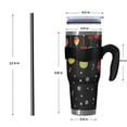 thumbnail image 4 of 40oz Tumbler,Black Christmas Ornament Pattern Insulated Tumblers with Removable Handle,Stainless Steel Double Vacuum Coffee Tumbler Cup with Straw for Home,Office,Travel,Party, 4 of 5