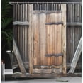 thumbnail image 3 of Ambesonne Antique Shower Curtain, Rustic Rural Wood Door, 69"Wx75"L, Brown Orange, 3 of 4