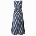 thumbnail image 4 of NIEWTR Women's Summer Midi Dress Sleeveless Polka Dot A Line High Neck Sundress Casual Long Outfits(Blue,L), 4 of 5