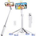 thumbnail image 1 of Ambertronix Trípode selfie Stick Quadrapod de 40", luz integrada, control remoto inalámbrico Bluetooth, extensible, acero inoxidable, 3 modos de luz, 9 niveles de brillo, compatible con todos los disp, 1 of 5