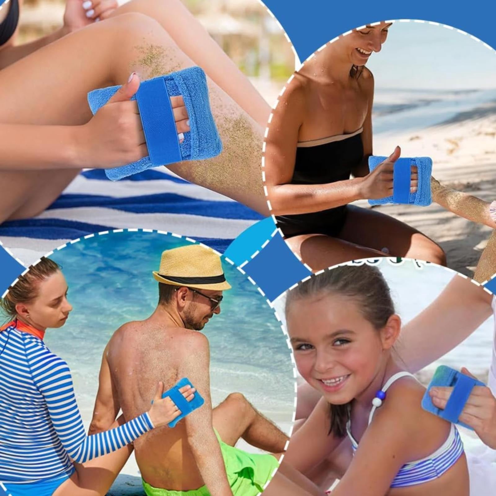 Gants Anti-sable Pour Plage - 2 Pièces Réutilisables - Velours - Sans Talc - Bleu Et Gris