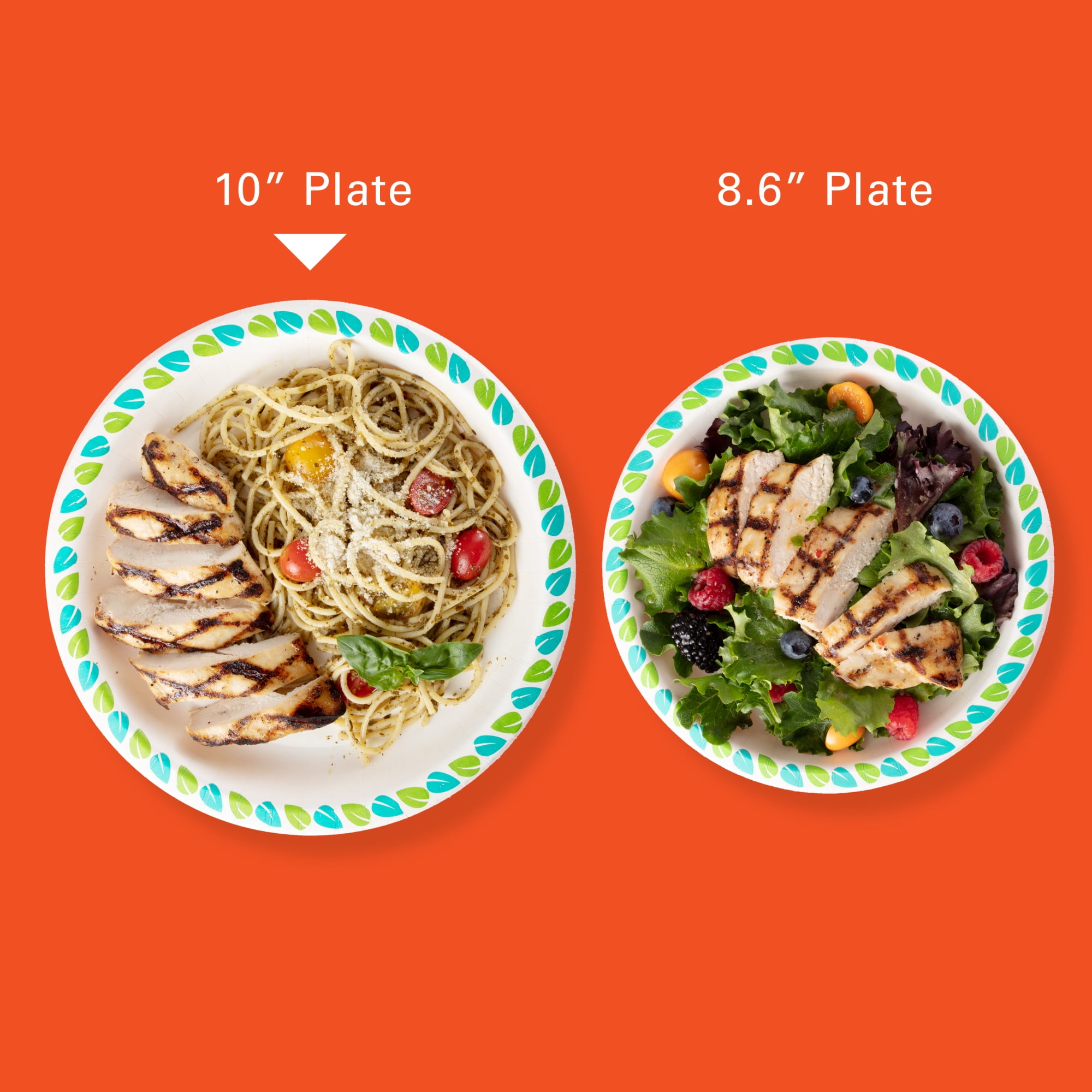 (7 pack) Hefty Compostable Paper Plates, Disposable Plates, 10 inches, 20 Count
