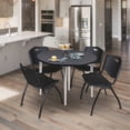 thumbnail image 2 of Kahlo 48" Round Breakroom Table- Grey Top- Chrome Base & 4 Stack Chairs- Black, 2 of 8