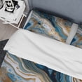 thumbnail image 4 of Designart "Marble Dreams Blue And White Vision" Abstract Bedding Covert Set - Modern Blue Transitional Bed Set With 2 Shams, 4 of 6