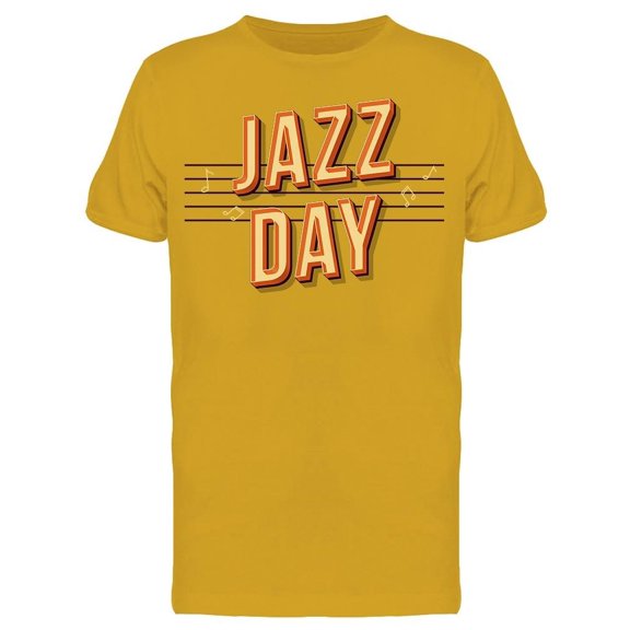 Jazz Day Notes Doodles. Font Tee Men's -Image by Shutterstock