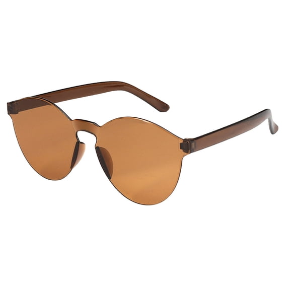 Miorin Under $5 Retro Small Oval Sunglasses for Women Protection Polarized Square Sunglasses Multicolor Frame Brown Lens Sunglasses