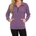 thumbnail image 3 of TARAINYA Women Oversized Half Zip Sweatshirt Casual Quarter Zip Pullover with Pocket, 3 of 8