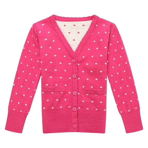 Richie House Girls' Cardigan Sweater with Matching Buttons RH0842
