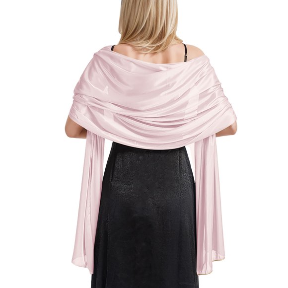 Women's Gorgeous And Graceful Silk Scarf Shimmery Satin Shawl Wraps For Party Dress