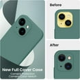 thumbnail image 3 of for iPhone 14 Plus Case, Silicone Upgraded [Camera Protection] Phone Case with [2 Screen Protectors], Soft Anti-Scratch Microfiber Lining Inside, 6.7 inch, Midnight Green, 3 of 11