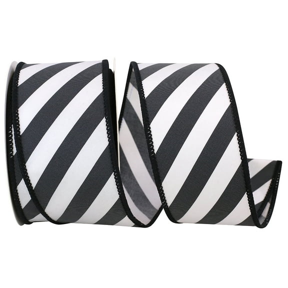 Reliant Ribbon - 93823W-984-40F, Ribbon, Black/white, 2-1/2 Inch, 10 Yards