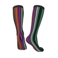 thumbnail image 5 of Lsque Colorful Stripes Printed Crew Socks Men's Women's LightWeight Thin Casual Calf Socks ,Knee High Socks,Cotton Socks, 5 of 9