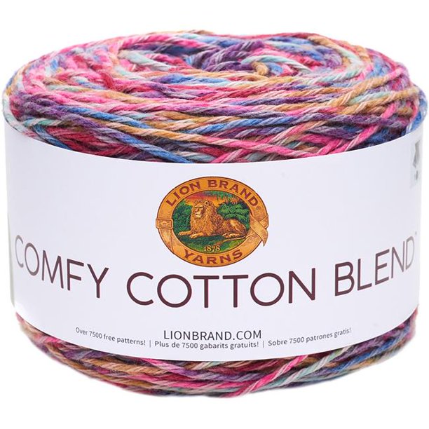 Lion Brand Yarn 392 Yd Comfy Cotton Blend YarnFlower Garden Walmart