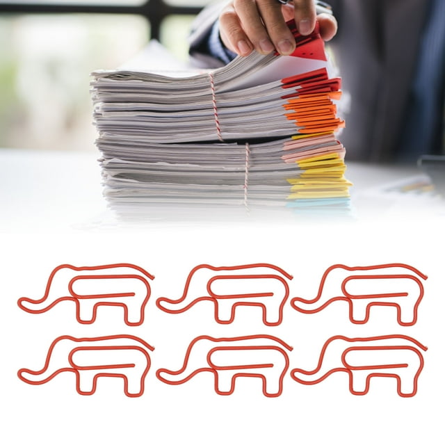 Clips de Papier, 100PCS Forme Mignon Glisser des Trombones de Papier Résistant à la Rouille Colorfast Clips de Papier Léger Portable pour la Classification de Fichier de Carte