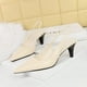 thumbnail image 2 of Zapatos de tacón medio estilo minimalista para mujer, con tacón alto cónico, boca baja, punta cuadrada pequeña, tira trasera hueca, versátiles, 2 of 5