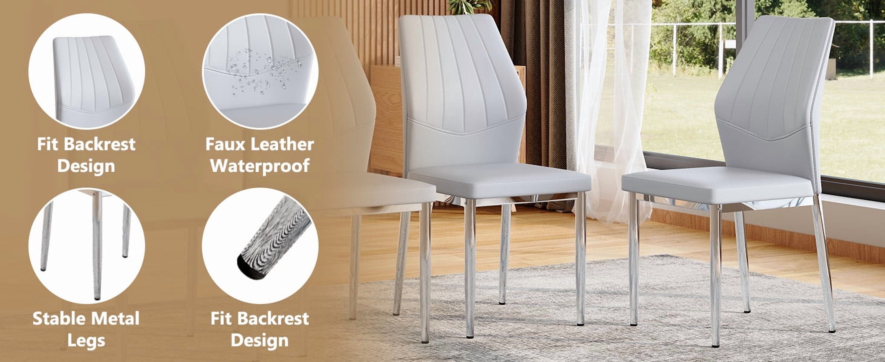Sailvan Dining Chairs - 37 Inch Ergonomic PU Backrest