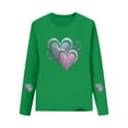 thumbnail image 2 of Girls Graphic Tee Long Sleeve, Green Sparkle Heart Shirt for Kids Kids Tween, Soft Stretchy Play & Casual Top, Sizes 2T-14,Size 9-10 T, 2 of 6