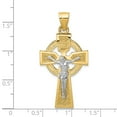 thumbnail image 3 of 14k Two-tone Gold Polished Celtic INRI Crucifix Pendant, 3 of 5
