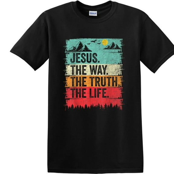 Jesus The Way The Truth The Life Graphic T-Shirt - Unisex Vintage Style Christian Tee