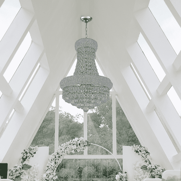 Crystal Chandelier Modern lighting 8 lights 16"x20" in Chrome color with original Crystals