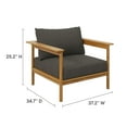thumbnail image 3 of Modway Wren 6-Piece Solid Teak Wood Furniture Set in Natural Flint Gray, 3 of 10
