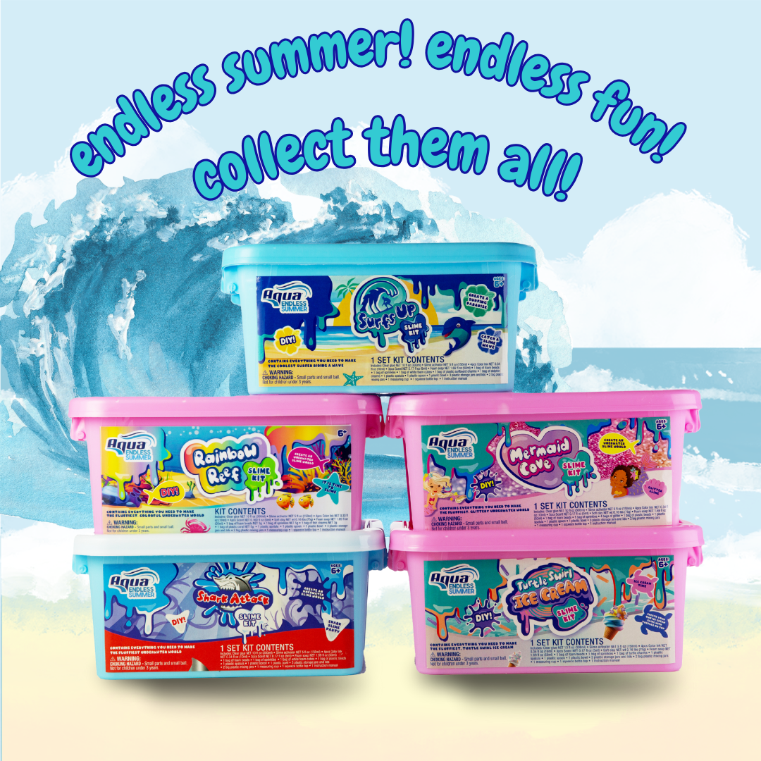 Aqua DIY Slime Kit with Carrying Case, 25 Pieces Included, Surfs Up