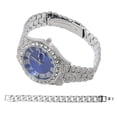 thumbnail image 1 of Reloj plateado reloj de cuarzo de acero inoxidable preciso con calendario esfera azul para uso diario ANGGREK Otros, 1 of 8