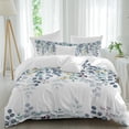 thumbnail image 2 of Green Blue Eucalyptus Leaves Duvet Cover Set, Summer Botanical Weeping Soft Duvet Cover Twin Size Bedding Set 4 Pieces, 1 Quiltcover and 2 Pillowcases with Zipper, 1 Bed Sheet for All Seasons, 2 of 9