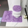 thumbnail image 2 of 3pcs Thick Velvet Bath Mat Set, Bathroom Rugs For 3 Pieces, Toilet Mats, Soft Comfortable, Water Absorption, Non-Slip, Thick, Easier To Dry For Floor Mats, Bathroom Accessories, 2 of 4