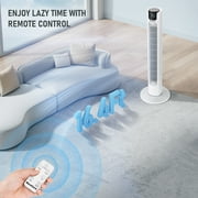 MaxKare 36 Tower Fan Oscillating Cooling Fan, Remote Control 3 Speeds 3 Wind Modes Timer, White