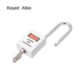 thumbnail image 2 of Unique Bargains Lockout Tagout Locks 1-1/2 Inch Shackle Key Alike Safety Plastic Padlock Lock White 2 Pcs, 2 of 4