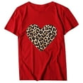 thumbnail image 5 of Up to 50% off Pitauce Women's Valentines Day T-Shirts Heart Leopard Printed Blouses Casual Crewneck Pullover Short Sleeve Summer Tops Soft Comfy Holiday Basic Tee Tops, 5 of 5