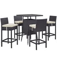 thumbnail image 1 of Modern Contemporary Urban Design Outdoor Patio Balcony Five PCS Pub Bar Chairs and Table Set, Beige, Rattan, 1 of 3
