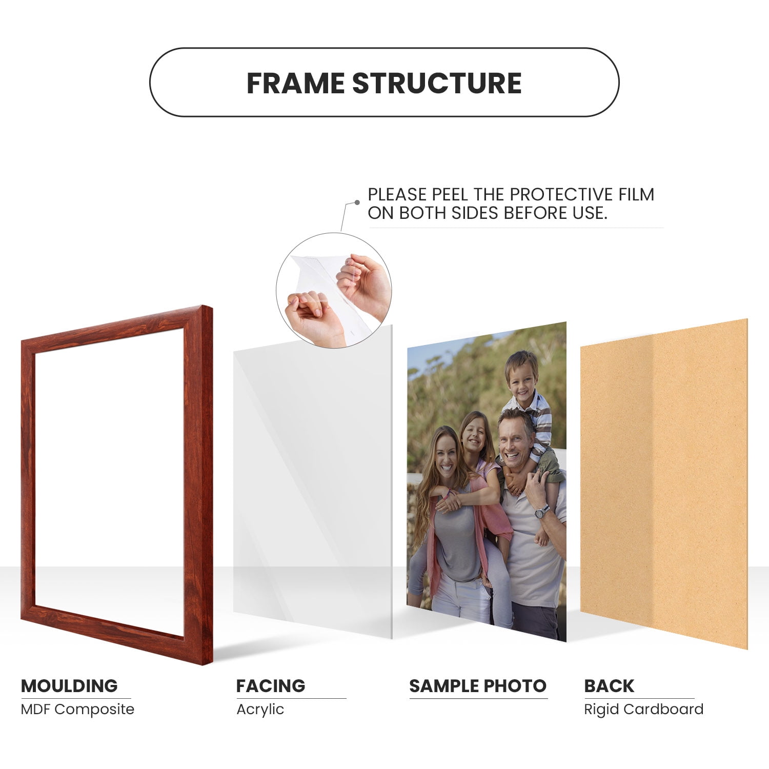 Craig Frames Contemporary Honey Brown Picture Frame, Set of 4