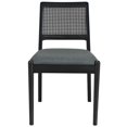 thumbnail image 3 of 5-Piece Rattan Round Dining Table Set, Wood Table with Hexagonal Base and Upholstered Chairs for Dining Room, Kitchen,Indoor Use, Black+Gray, 3 of 6